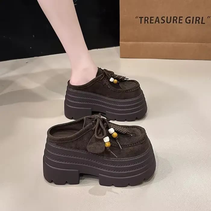 Chaussures à enfiler à talons épais pour femmes