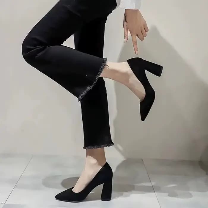 Chaussures pour femmes 2025 mocassins à bout rond noir talon Super haut dames