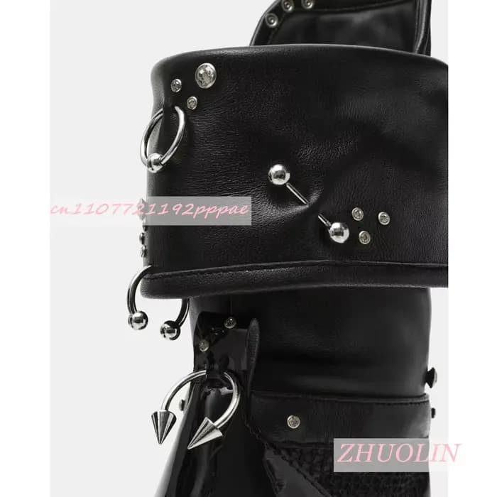 Nouvelles sandales bottes d'été 2026 noires à clous pour femme