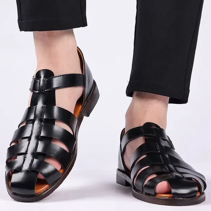 Sandales en cuir véritable Style italien Gladiatus mode affaires