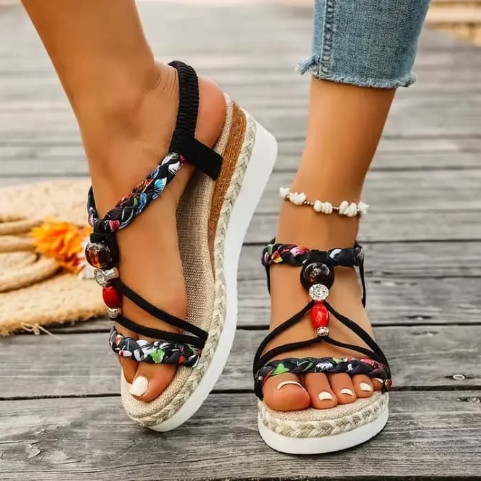 Nouvelles sandales compensées à plateforme pour femme