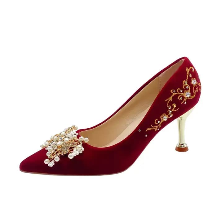 Talons dorés chaussures à talons fins pompe Sexy mode tout-Match sans lacet sandales dames pointu coin à lacets Stiletto Crossdressers