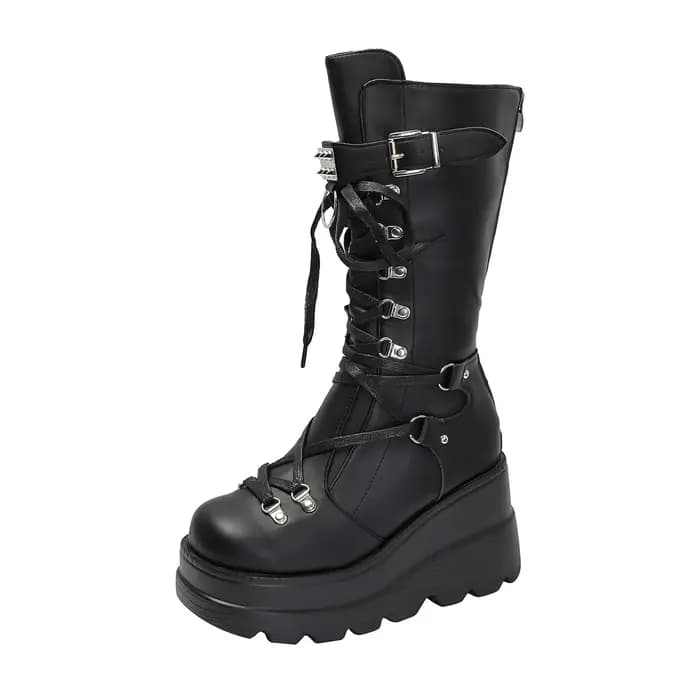 Bottes de chevalier élégantes à talon épais pour femme