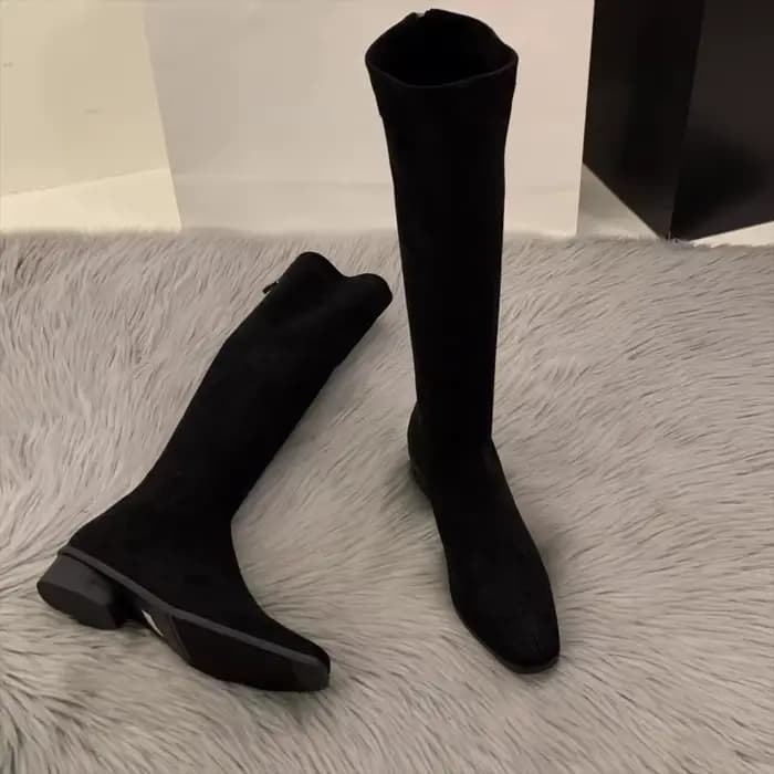 Nouveau daim chaud mode Chelsea bottes 2025 automne concepteur rétro dames genou