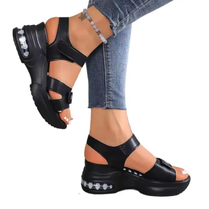 Sandales compensées à plateforme à bout ouvert pour femmes