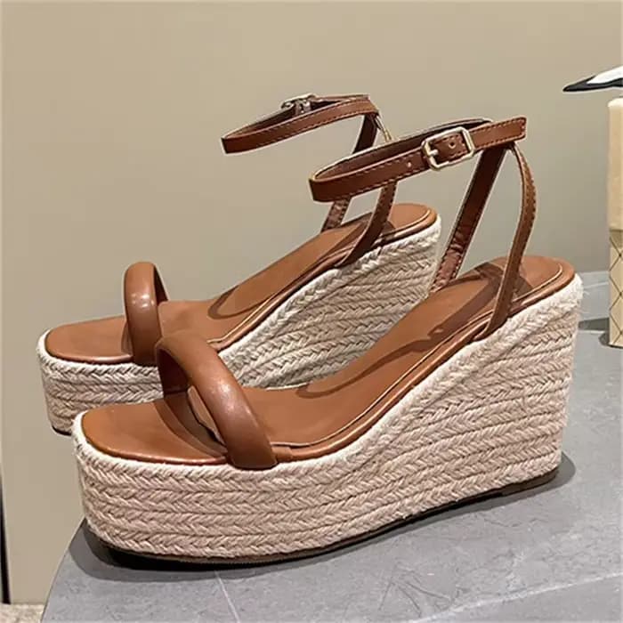 Eilyken Nouvelles sandales d'été à bout carré et bride à boucle pour femme
