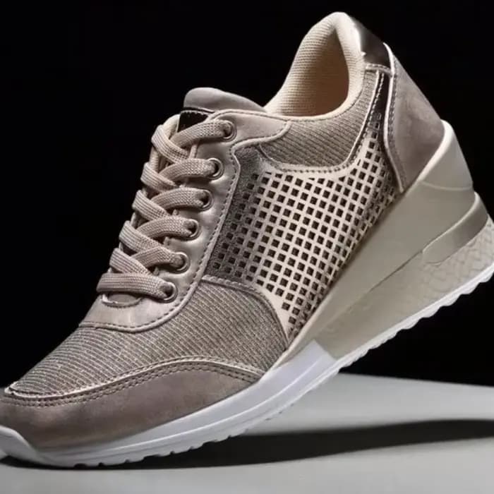 2025 baskets compensées maille plate-forme chaussures couleur unie fond épais fermeture éclair