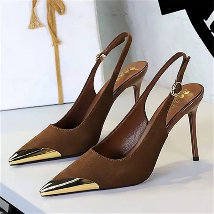 BIGTREE printemps mode creux femmes pompes élégant boucle Slingbacks fête talons fins Femme chaussures Zapatos Mujer