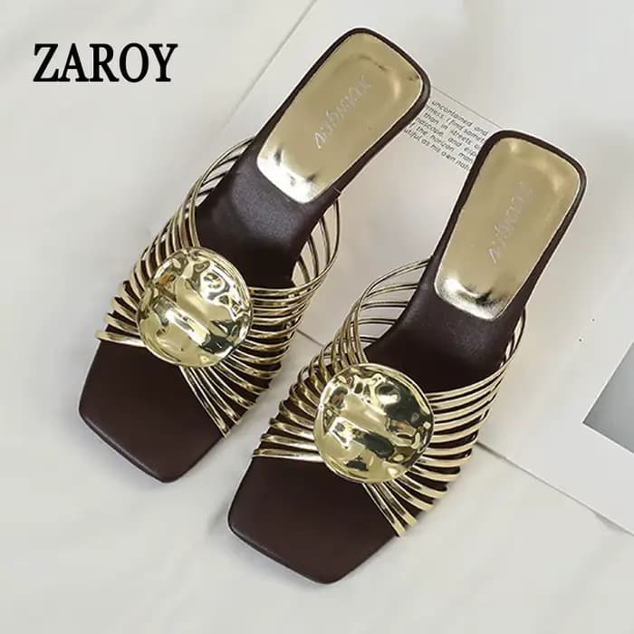 ZAROY Mules à talons hauts pour femme à bride étroite