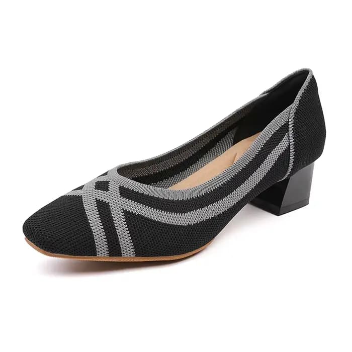 Talons hauts pour femme, chaussures simples tissées