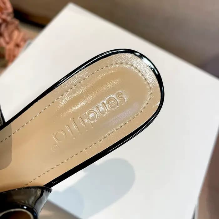 Sandales à talons aiguilles en cuir verni pour femmes, 7 cm, escarpins à talon fin, bout pointu, pour banquets, bals de promo, chaussures de soirée, Zapatos