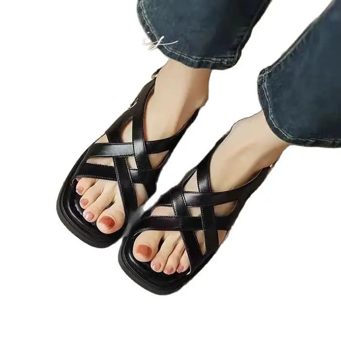 Sandales Femme 2026 Nouvelle Collection Été Bout Ouvert Talon Bas Style Romain Chaussures
