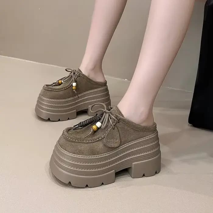 Chaussures à enfiler à talons épais pour femmes