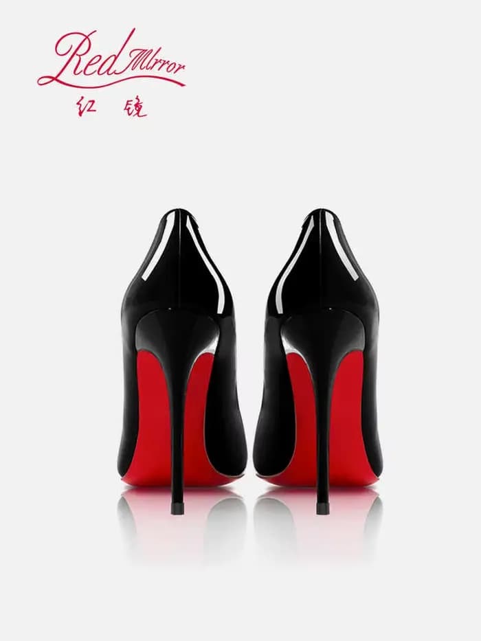 Noir femmes élégantes talons hauts rouge brillant bas marque de luxe