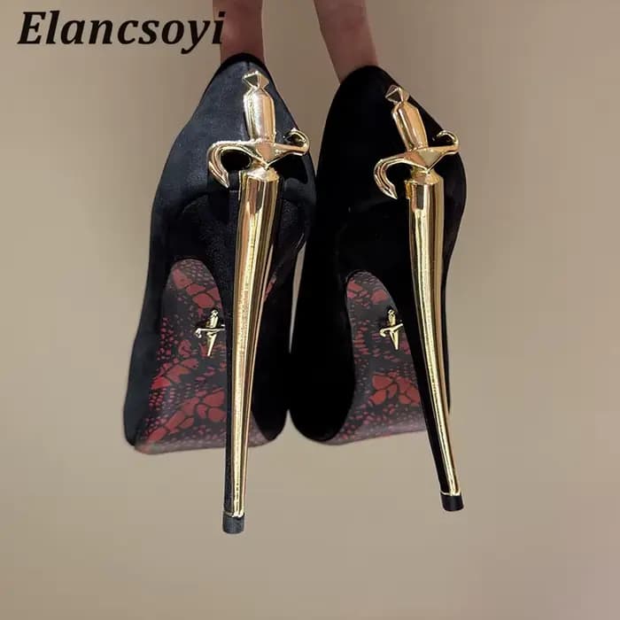 Escarpins en cuir véritable pour femmes