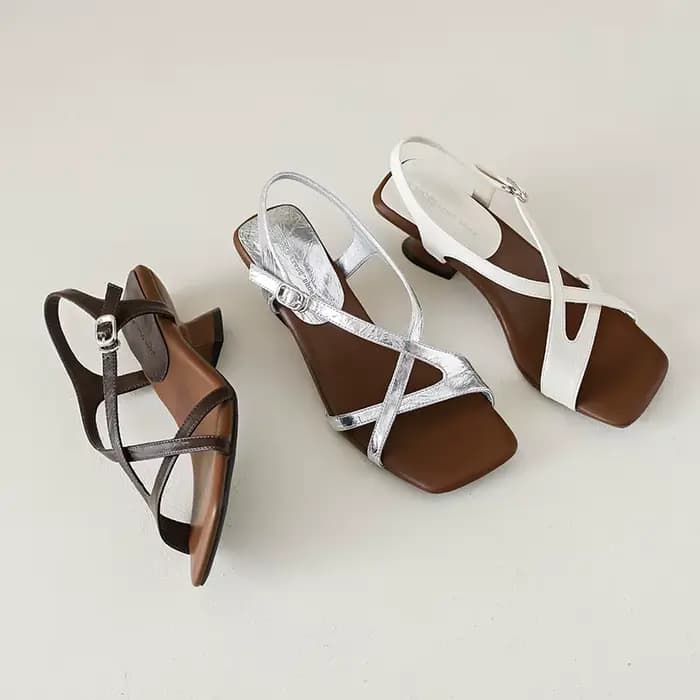 Sandales romaines rétro à talons hauts et lacets pour femmes