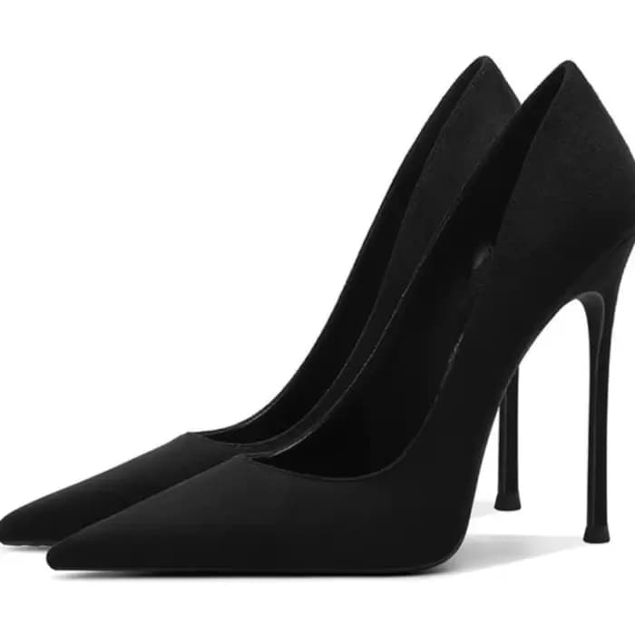 Chaussures à talons hauts en daim noir pour femmes