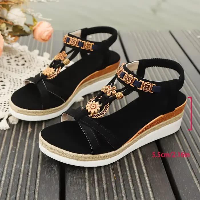 Sandales compensées de Style bohème pour femmes