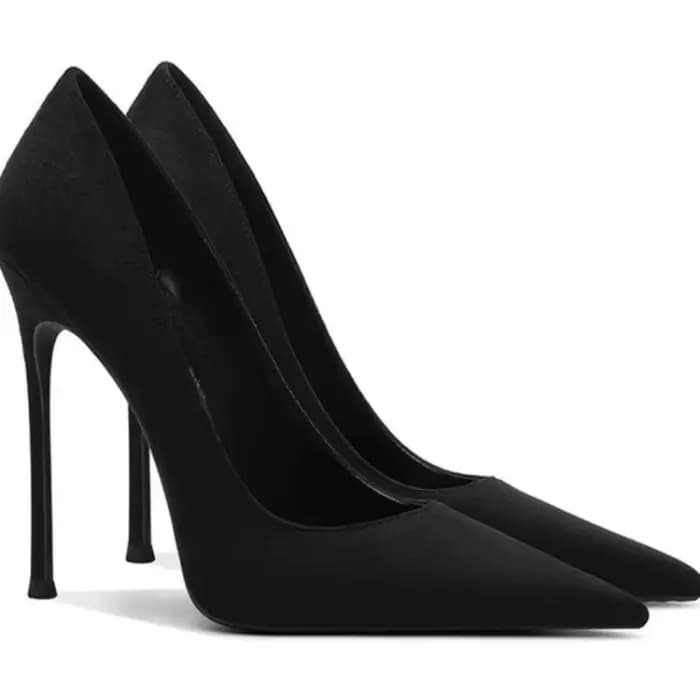 Chaussures à talons hauts en daim noir pour femmes