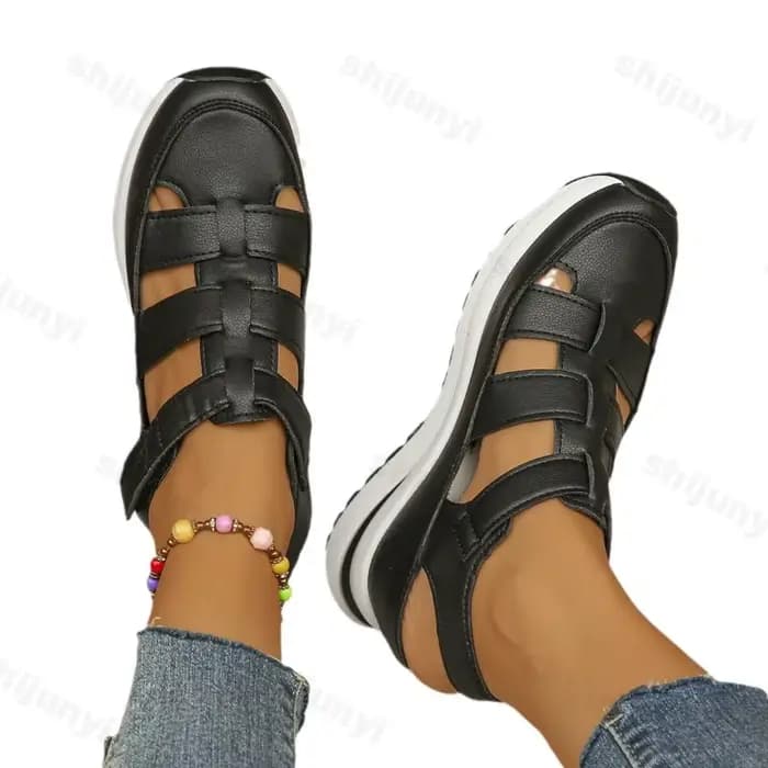 Chaussures pour femmes d'été 2025 sandales pour femmes à bout fermé Rome sandales décontractées femmes plate-forme creuse compensées femme Sandalias De Mujer