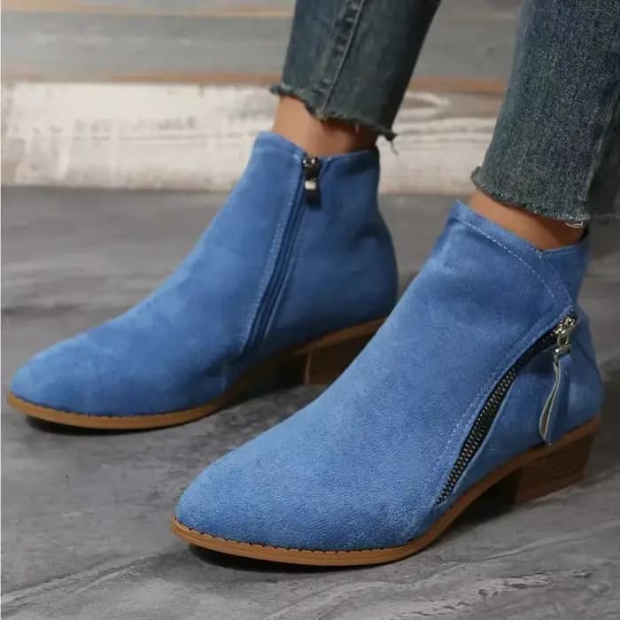 Bottines à talons bas pour femme