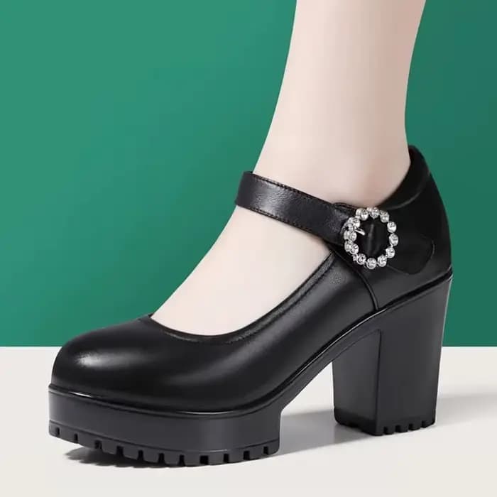 Chaussures à talons carrés confortables pour femmes