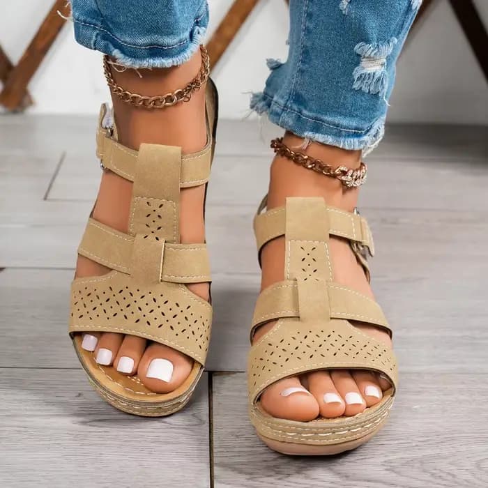 Sandales compensées orthopédiques haut de gamme pour femme