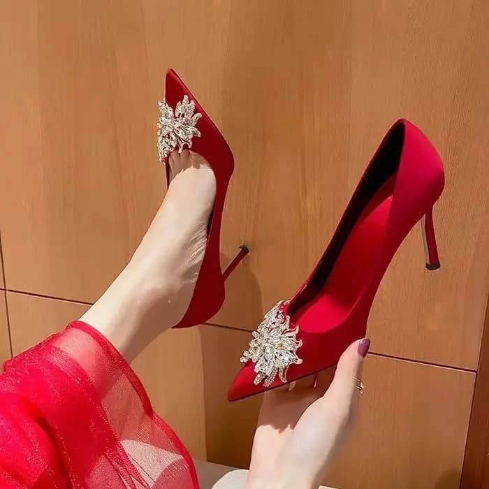 Chaussures de Mariage à Talons Hauts Rouges