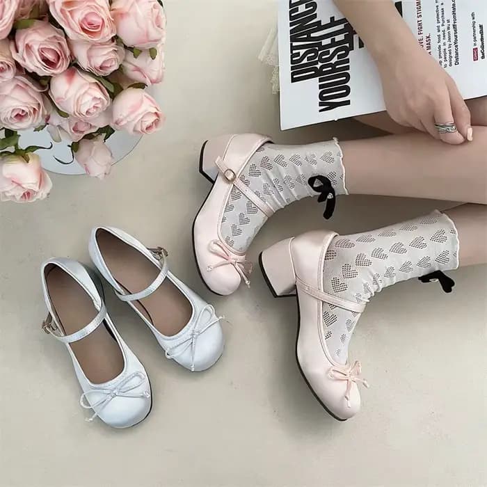 Chaussures Lolita à talons hauts avec nœud élégant pour femmes
