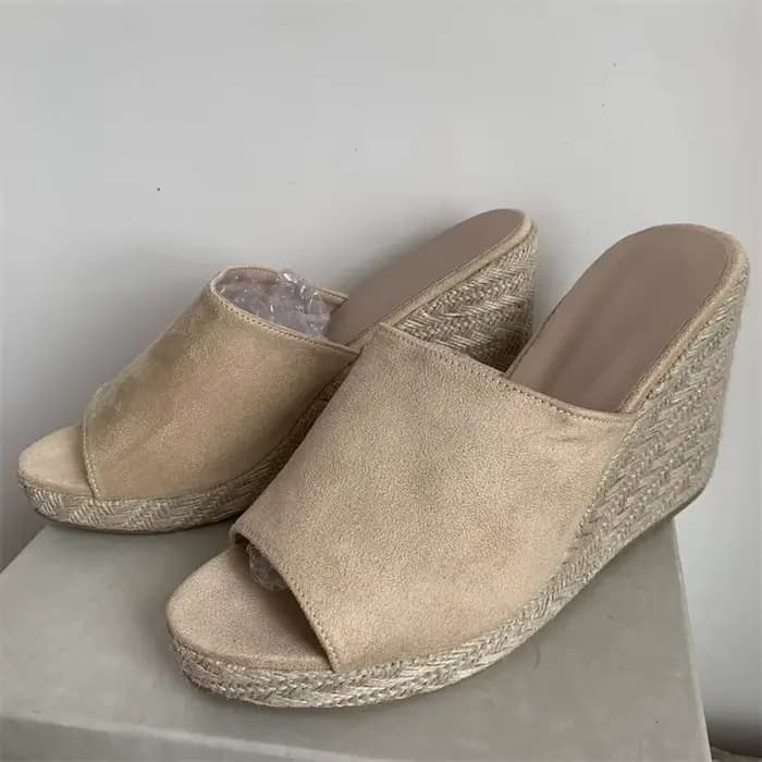 Optique-Pantoufles à plateforme astronomique pour femmes, mules à talons compensés, sandales d'été, Parker ouvert, chaussures à talons hauts, dames, grande taille