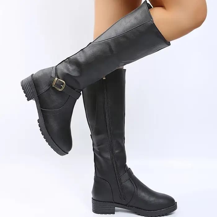 Bottes hautes au genou marron vintage pour femmes