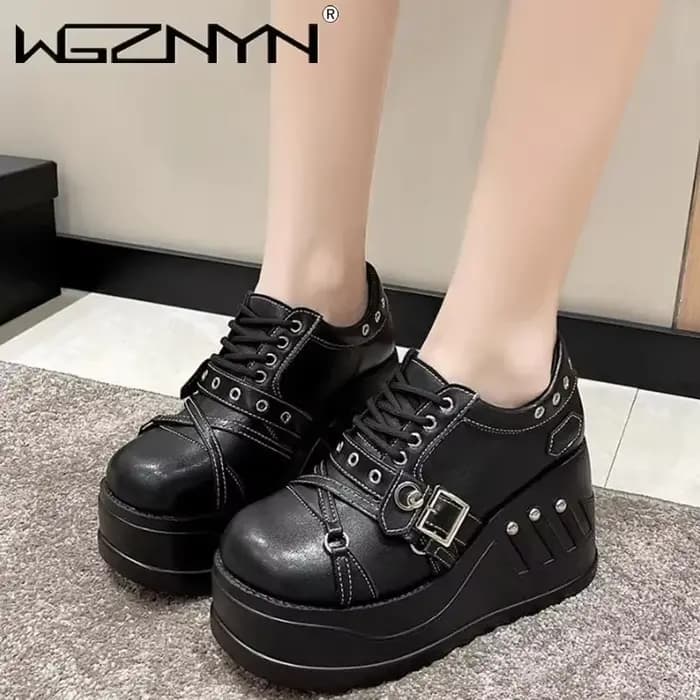 Chaussures à plateforme Mary Gasoline pour femmes, semelle optique, talons hauts compensés, fête, cosplay, designer, lolita, punk, gothique, escarpins, 2025, nouveau