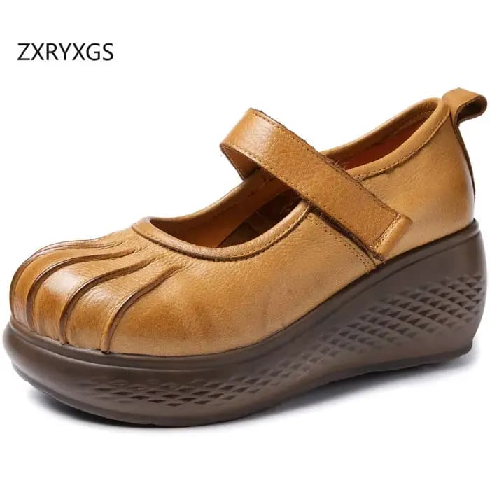 ZXRYXGS Chaussures classiques rétro en cuir véritable de qualité supérieure