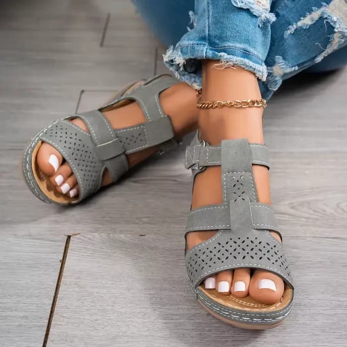 Sandales compensées orthopédiques haut de gamme pour femme