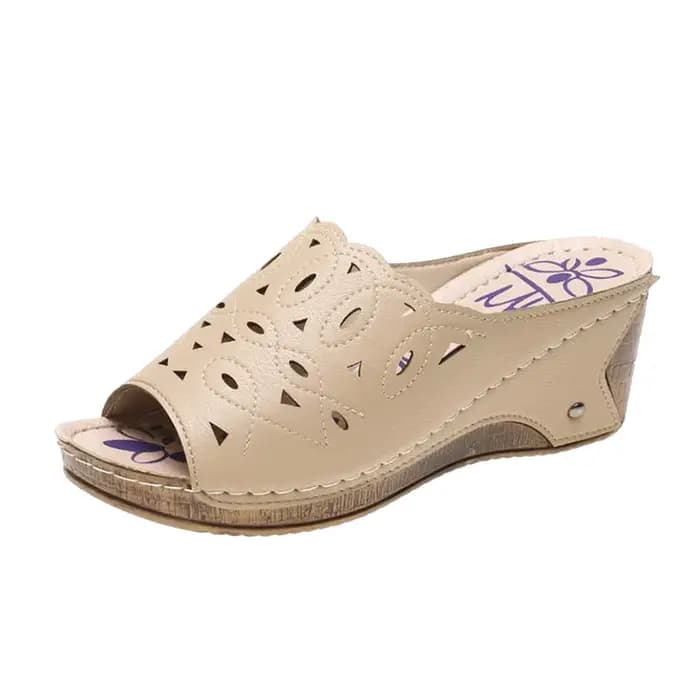 Sandales romaines en cuir évidées pour femmes