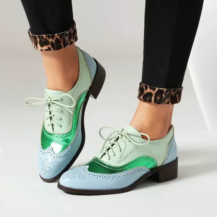 EAGSITY femmes oxford chaussures bout pointu richelieu chaussures talon carré loisirs de plein air sneaker quotidien sneaker marche chaussures de plein air