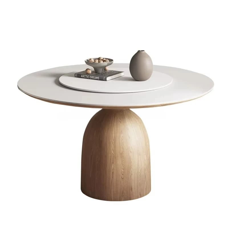 Ensemble de Table à manger et chaises rondes en noyer, meubles de salle à manger d'hôtel modernes, c