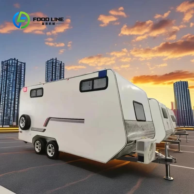 Caravane de camping personnalisée tout-en-un, idéale pour la location en camping-terrain forestier e