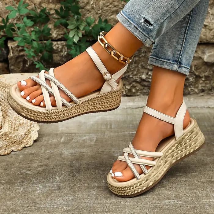 Sandales compensées confortables à plateforme pour femme