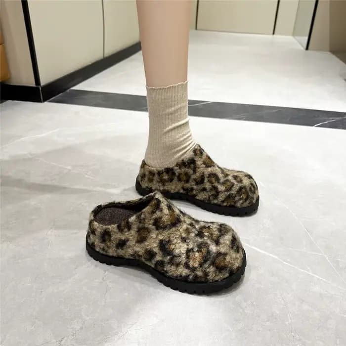 AIYUQI chaussons pour femmes porter nouveau 2025 automne bout rond flanelle