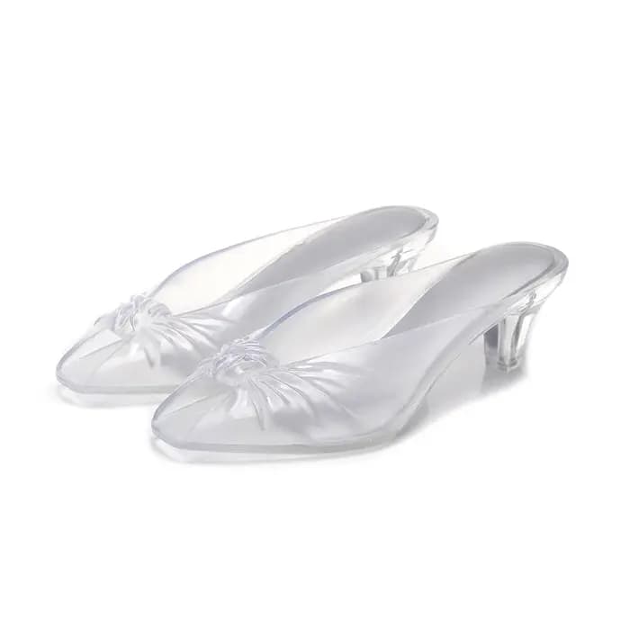 Sandales à talons bas élégantes de style français pour femme, chaussures en gelée scintillantes, mules à bout ouvert pour les voyages à la plage et les événements estivaux