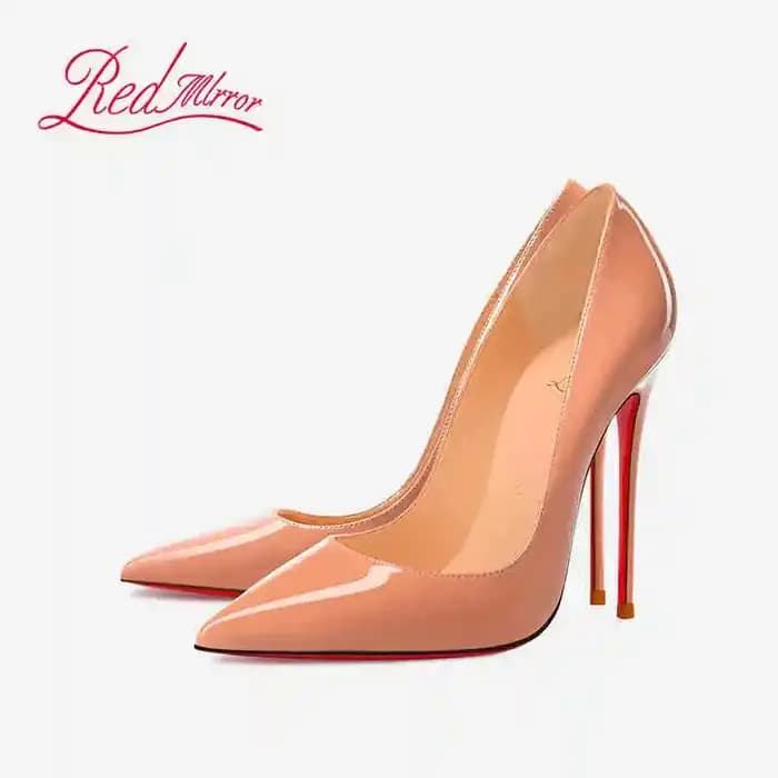 Noir femmes élégantes talons hauts rouge brillant bas marque de luxe