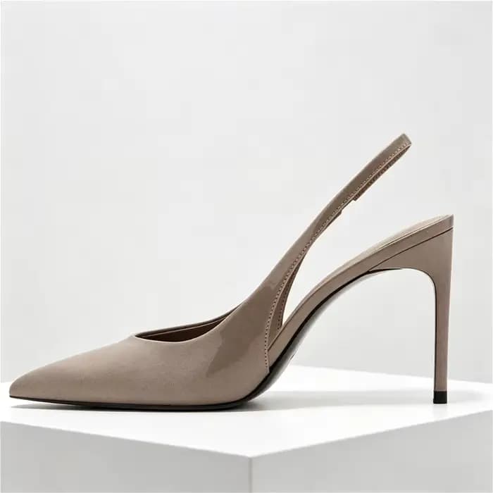Escarpins à dos nu en Satin marron pour femmes