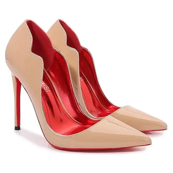 Escarpins en cuir verni à talons hauts et fins pour femmes