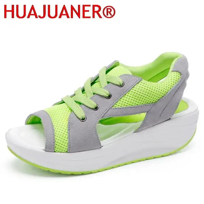 Sandales Femme 2026 Nouveauté Plateforme Chunky à Lacets Confortables Bout Ouvert Chaussures Décontractées d'Été Sportives pour Femmes