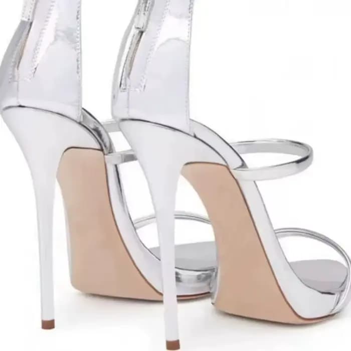 Escarpins pour femme, nouvelles sandales d'été sexy à talons aiguilles, talons hauts de qualité supérieure pour banquets avec fermeture éclair et bride combinée