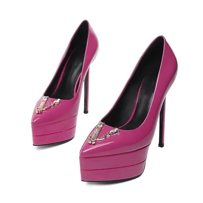 2023 15cm talon aiguille pointu laque cuir mode talons hauts sexy fête de mariage marque de luxe talons hauts chaussures pour femmes