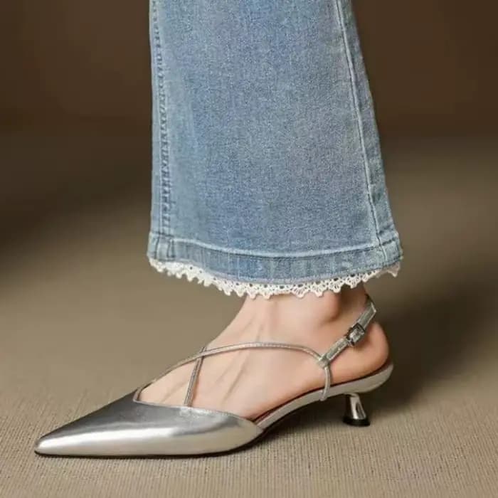 Nouvelles mules à talon bas et bout pointu pour femme