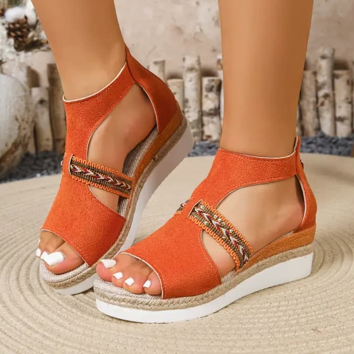 Sandales compensées tendance pour femmes, sandales décontractées à plateforme, nouvelles chaussures légères d'été 2026 pour femmes, chaussures de plage de luxe de créateur