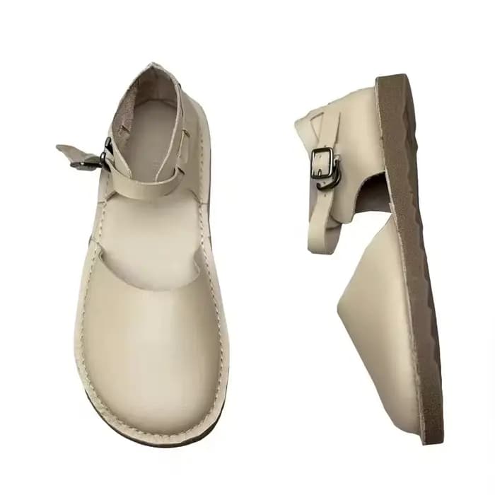 Careaymade-Sandales de loisirs rétro en cuir véritable pour femmes, faites à la main, confortables,